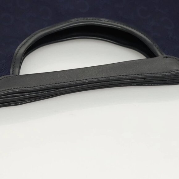 CELINE C Sulky Hand Bag Canvas Navy Auth ti3127 - Picture 8 of 16